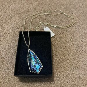 Kendra Scott Abalone Necklace with Teardrop Pendant